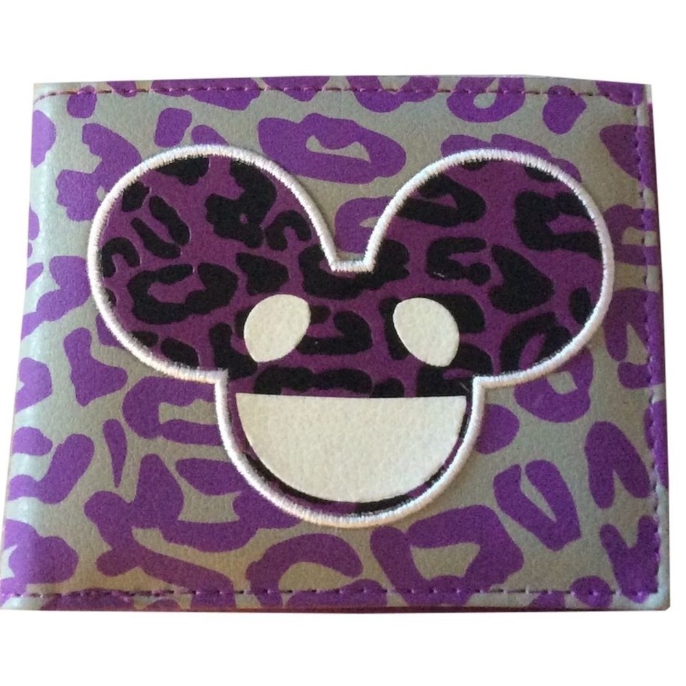 DEADMAU5 LEOPARD PRINT PURPLE BIFOLD WALLET